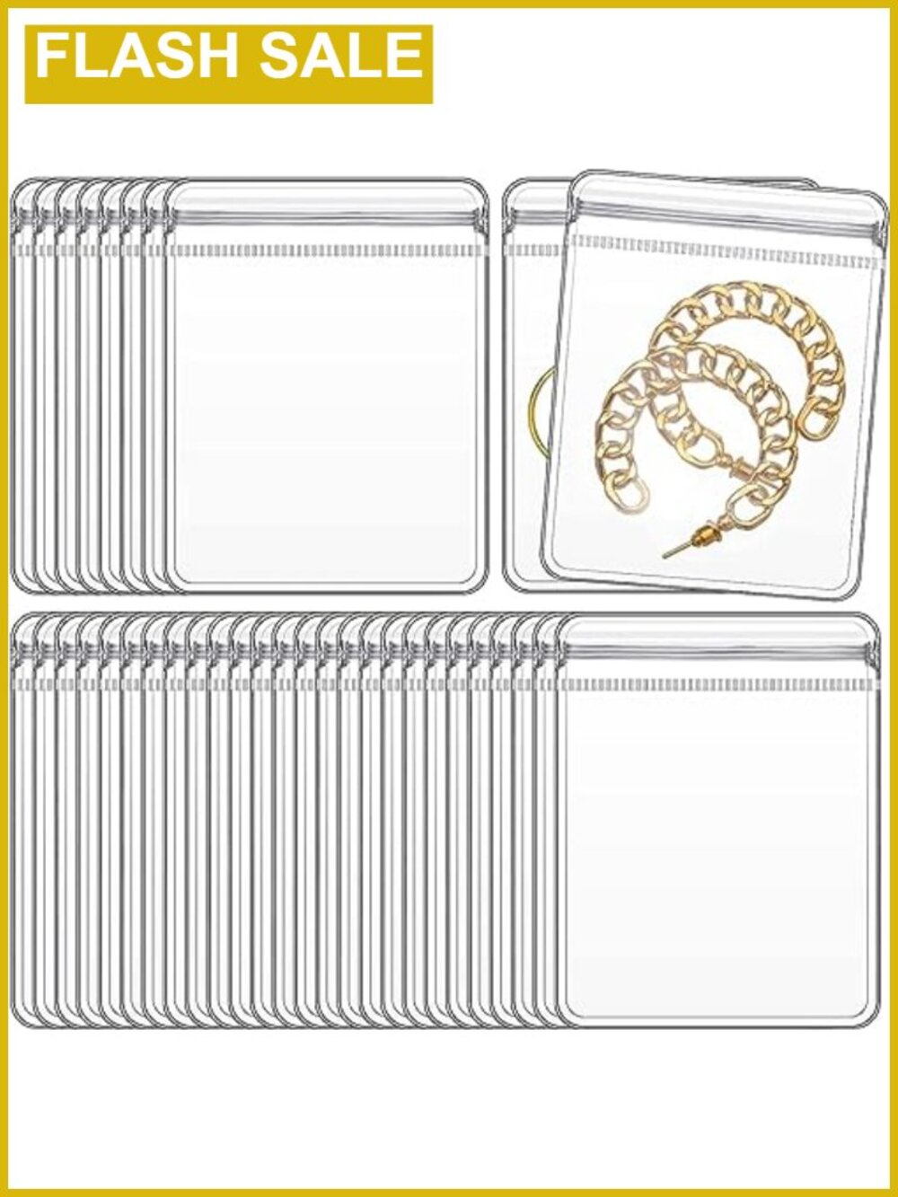 Clear PVC Zipper Pouches 100 Pack Jewelry Storage Bags Anti Tarnish Plastic